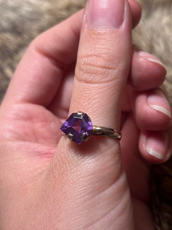 Jewelry - Vintage artisan made 14k yellow gold Atomic corundum ring